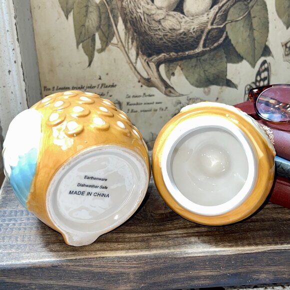 Earthenware Ceramic Owl Jar with Beanie Hat  - - Picture 8 of 12